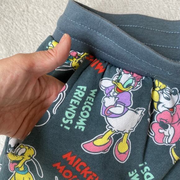 Disney Mickey and Welcome Friends Sweatpants Women M Gray Loungewear Comfort NEW - Picture 3 of 8